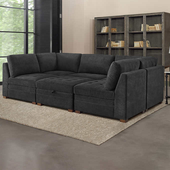 2026 Thomasville Tisdale Fabric Sectional with Storage Ottoman