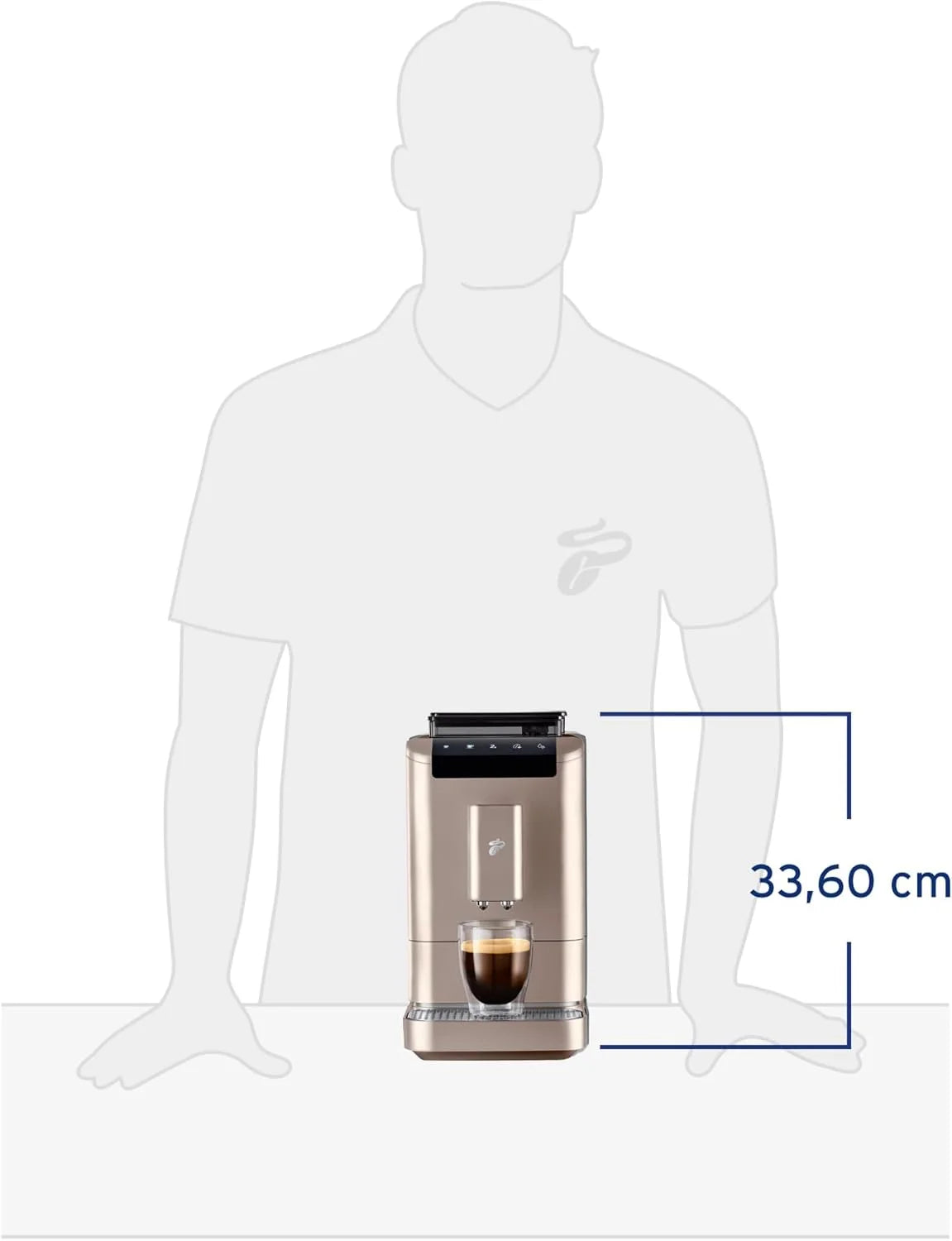 Cafetera automática Tchibo Esperto2 Caffè 2026 con función para 2 tazas (café crema y espresso), color negro granito. INCLUYE un kit de degustación de café GRATIS.
