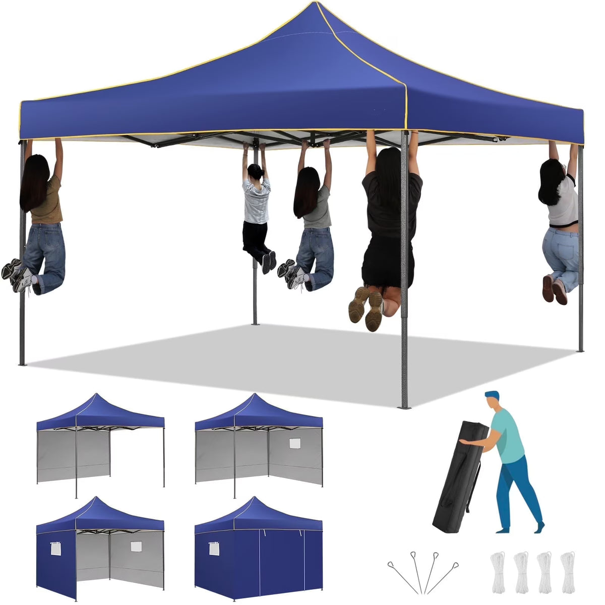 2026 SANOPY 10'x10' Pop up Canopy Tent Anti-UV Waterproof Outdoor Gazebo Instant Party Wedding Backyard Canopy Tent Shade Shelter for Backyard, Patio, Parties,Khaki