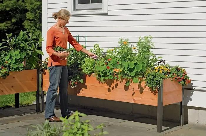 2026 Watering Eco-Stained Elevated Planter Box