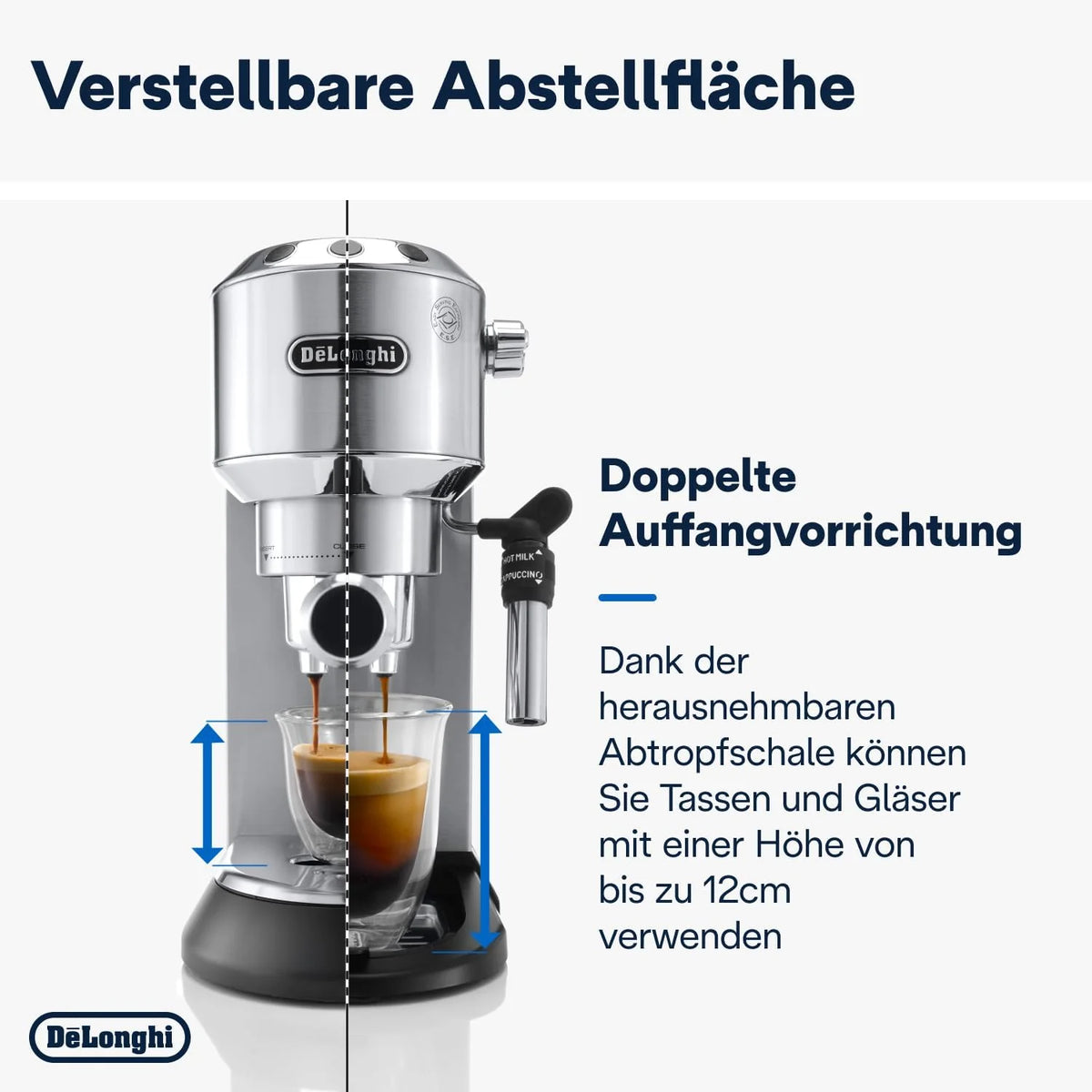 Cafetera espresso De'Longhi Dedica Style EC 685.M de 2026 con portafiltro, espumador de leche profesional, solo 15 cm de ancho, para café molido o cápsulas ESE, depósito de agua de 1 l, color plata.