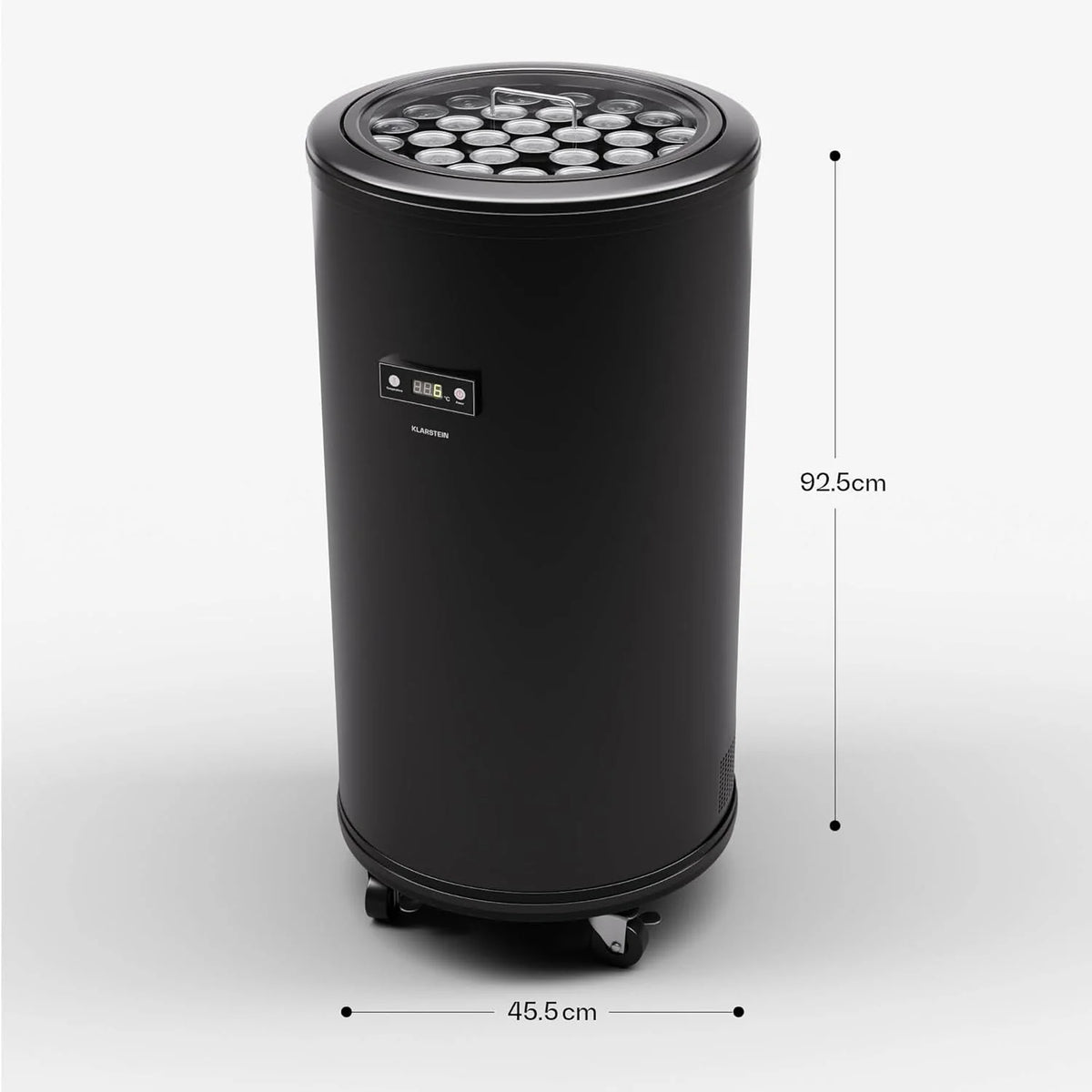 Refrigerador Klarstein Beersafe L 2026 con pantalla LED, refrigerador de acero inoxidable para habitaciones, refrigerador de bebidas para interiores/exteriores, refrigerador de vinos para bebidas, refrigerador de 75 L con vista de 360°, 0 – 16 °C