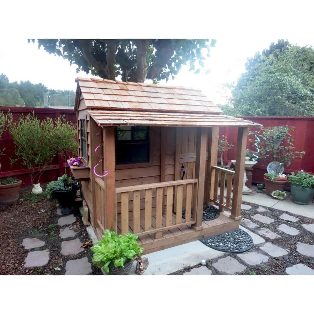 2026 Outdoor Living Today Little Squirt 6 ft. Cedar Playhouse with Windows and Dutch Door