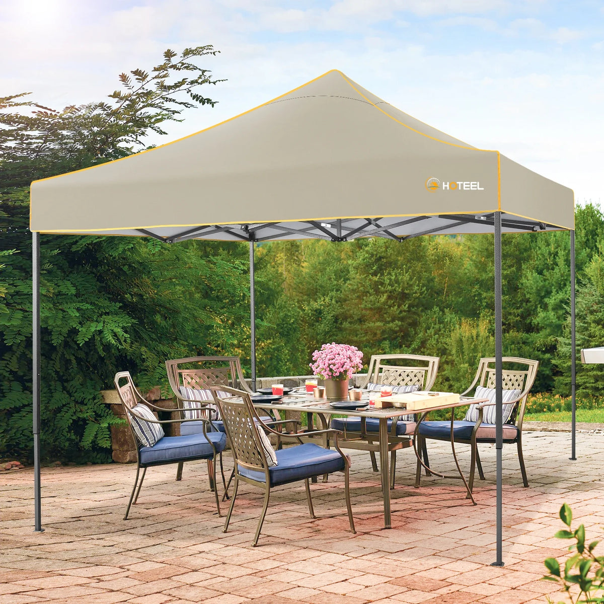 2026 SANOPY 10'x10' Pop up Canopy Tent Anti-UV Waterproof Outdoor Gazebo Instant Party Wedding Backyard Canopy Tent Shade Shelter for Backyard, Patio, Parties,Khaki