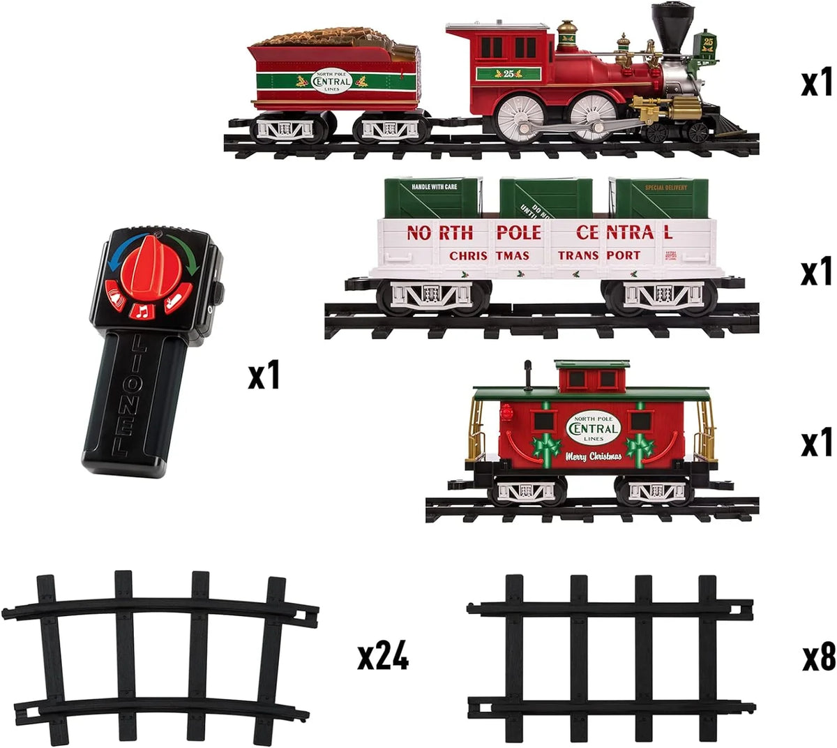 2026 Arctic Central Battery Powered Train Set with Remote Control + Inner Track Expansion Pack