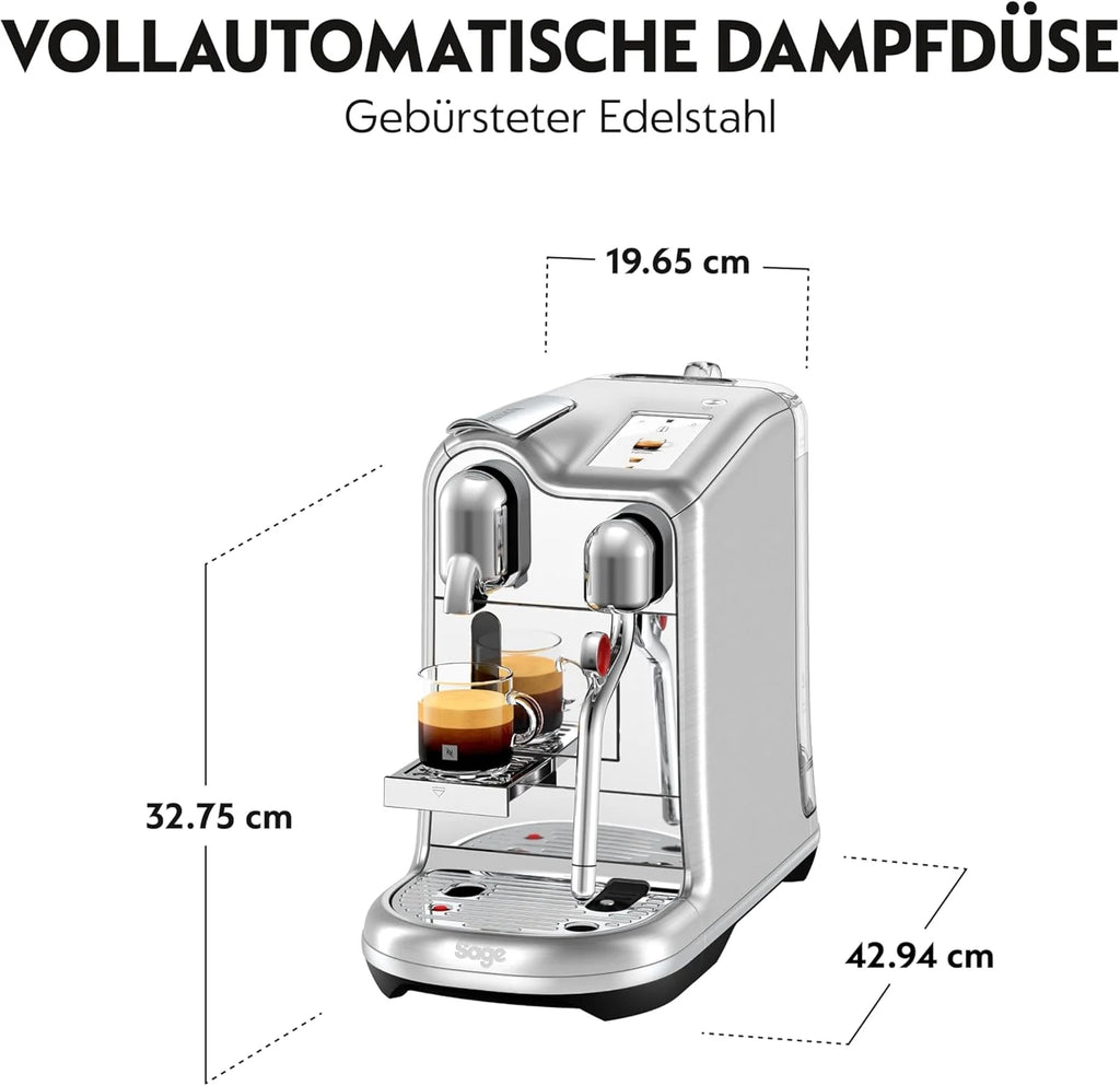 Cafetera Nespresso Creatista Pro 2026 de Sage, acero inoxidable, acero inoxidable cepillado.