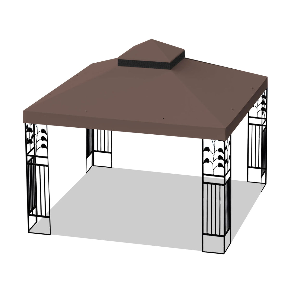 2026 10x10 Ft Outdoor Patio Gazebo Replacement Canopy, Double Tiered Gazebo Tent Roof Top Cover Only(Frame Not Include)