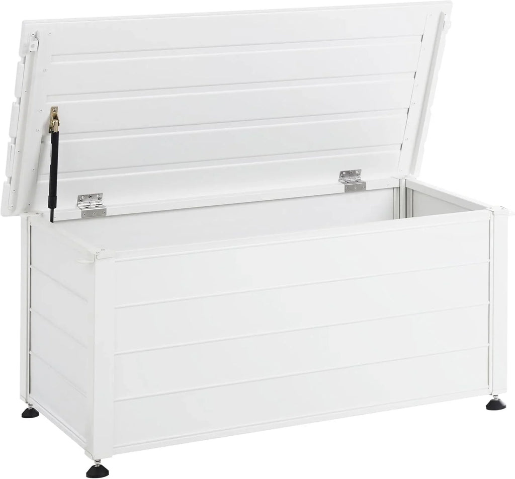 2026 Beliani Arcón para exterior de aluminio mueble de almacenaje de jardín blanco 113 x 50 cm Campalto