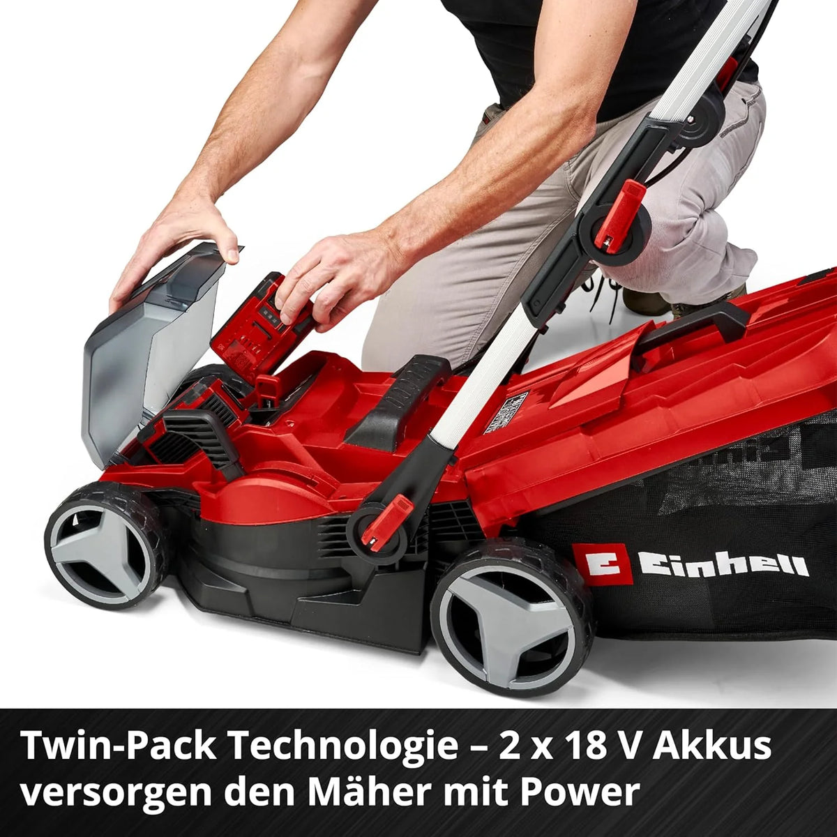 Cortacésped inalámbrico Einhell RASARRO 36/42 Kit Power X – Change 2026 (36 V, ancho de corte de 42 cm, hasta 725 m², sin escobillas, recogedor de césped de 50 L, función de mulching, incluye 2 baterías de 5,2 Ah + 1 cargador doble)