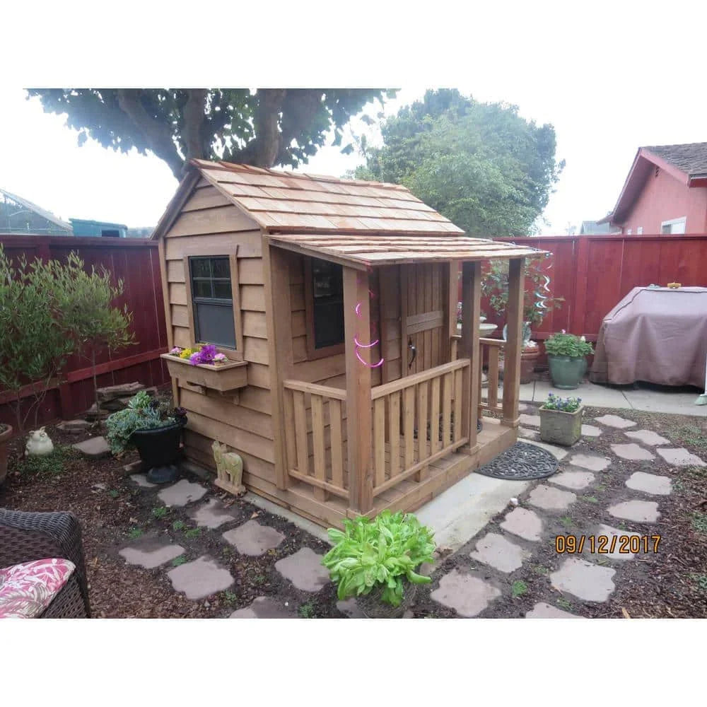 2026 Outdoor Living Today Little Squirt 6 ft. Cedar Playhouse with Windows and Dutch Door