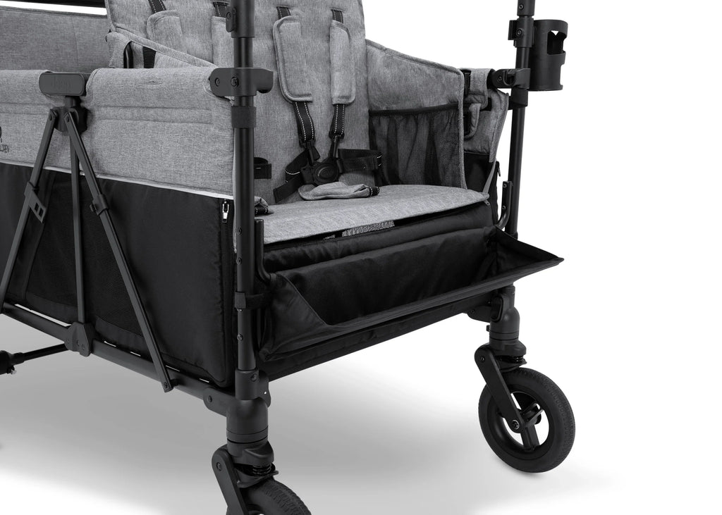 Carrito-Paseador Jeep Wrangler Deluxe para 4 Niños – Capota Desmontable, Bolsa Térmica, Asientos Modulares, Almacenamiento XXL, Ruedas Antipinchazos, Manillares Ajustables 2026