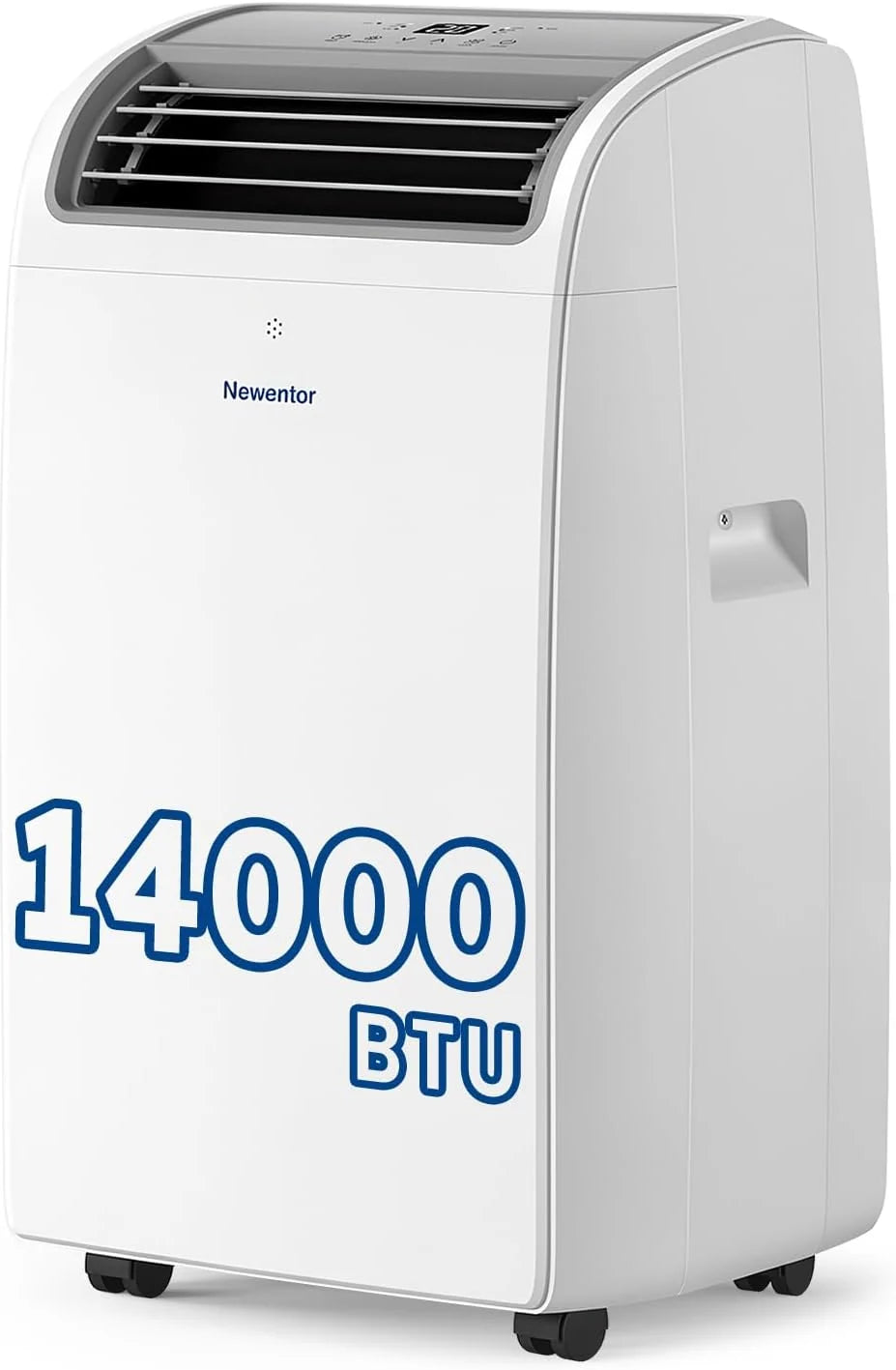Aire acondicionado móvil Newentor 2026 de 14000 BTU, aire acondicionado portátil con manguera de escape para habitaciones de hasta 50 m², refrigeración/deshumidificación/ventilación con control remoto.