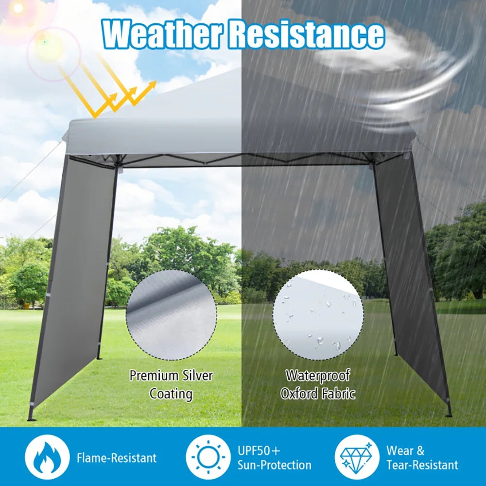 2026 GVN Patio 10x10FT Instant Pop-up Canopy Folding Tent with Sidewalls and Awnings Outdoor-Gray, Full Waterproof Outdoor Party Event Tents for Outside Party Waterproof Tent BBQ Shelter