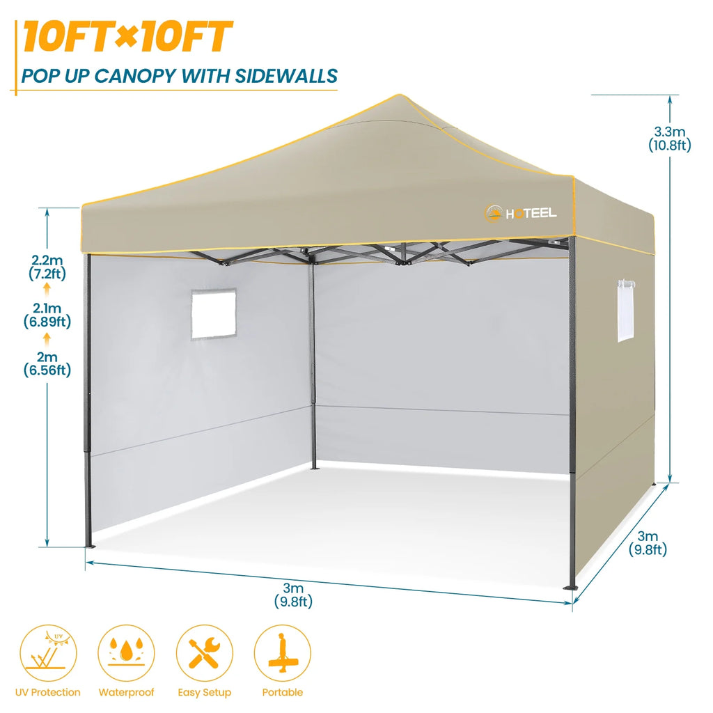 2026 SANOPY 10'x10' Pop up Canopy Tent Anti-UV Waterproof Outdoor Gazebo Instant Party Wedding Backyard Canopy Tent Shade Shelter for Backyard, Patio, Parties,Khaki