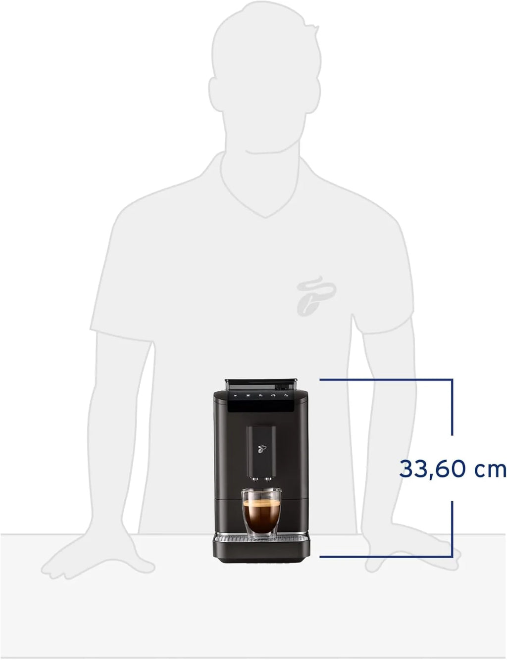 Cafetera automática Tchibo Esperto2 Caffè 2026 con función para 2 tazas (café crema y espresso), color negro granito. INCLUYE un kit de degustación de café GRATIS.