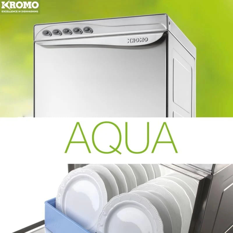 MBH - Lavavasos profesional KROMO AQUA 35 de acero inoxidable con bomba de desagüe. Lavavajillas para cocina industrial de bar, restaurante y hostelería. 2026