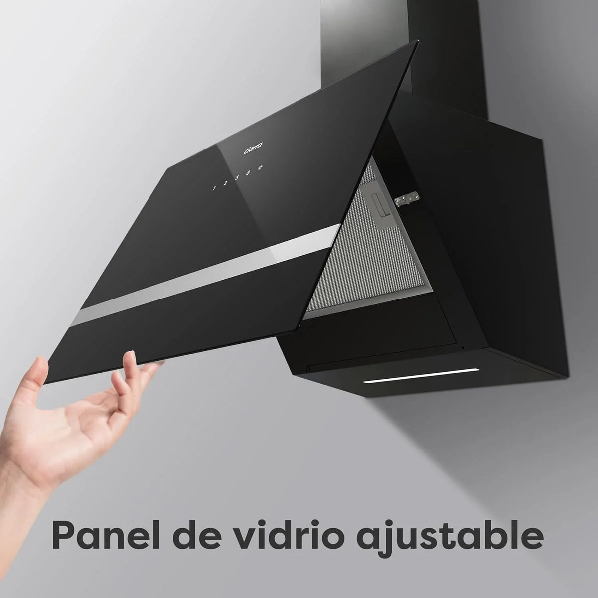 2026 CIARRA CBCB6736H Campana Extractora de Pared 60cm Clase A+++ 3 Velocidades Evacuación al Exterior y Recirculación Interna por Filtro de Carbón CBCF003 Luz LED