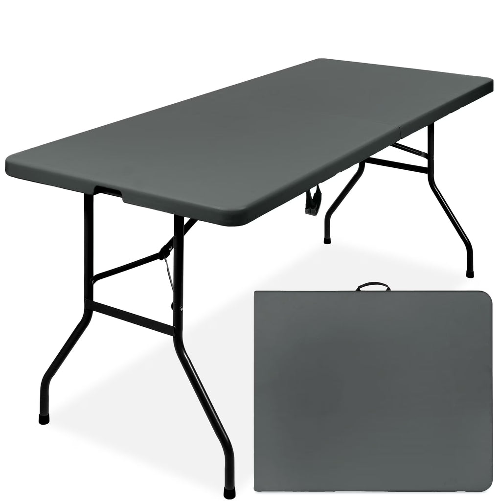 2026 Best Choice Products 6ft Plastic Folding Table, Indoor Outdoor Heavy Duty Portable w/ Handle, Lock - White