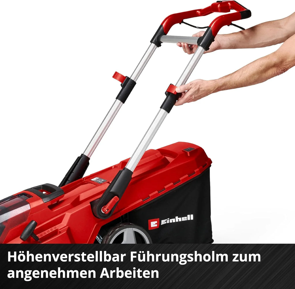 Cortacésped inalámbrico Einhell RASARRO 36/42 Kit Power X – Change 2026 (36 V, ancho de corte de 42 cm, hasta 725 m², sin escobillas, recogedor de césped de 50 L, función de mulching, incluye 2 baterías de 5,2 Ah + 1 cargador doble)