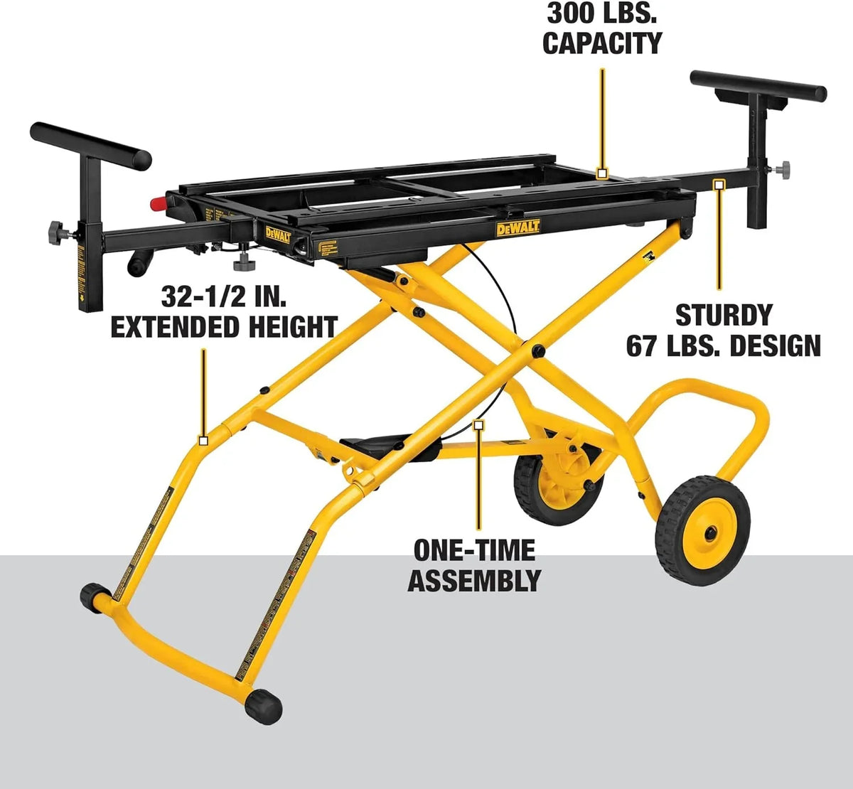 2026 DEWALT Miter Saw Stand With Wheels (DWX726), Yellow