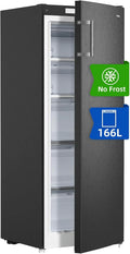 2026 CHiQ Congelador Vertical No frost 166L,FSD166NE4E, Cajones XL, Control de Temperatura Electrónico, Puertas Reversibles, Silencioso, Ice Box, Color Inox Negro, Clase Energética E