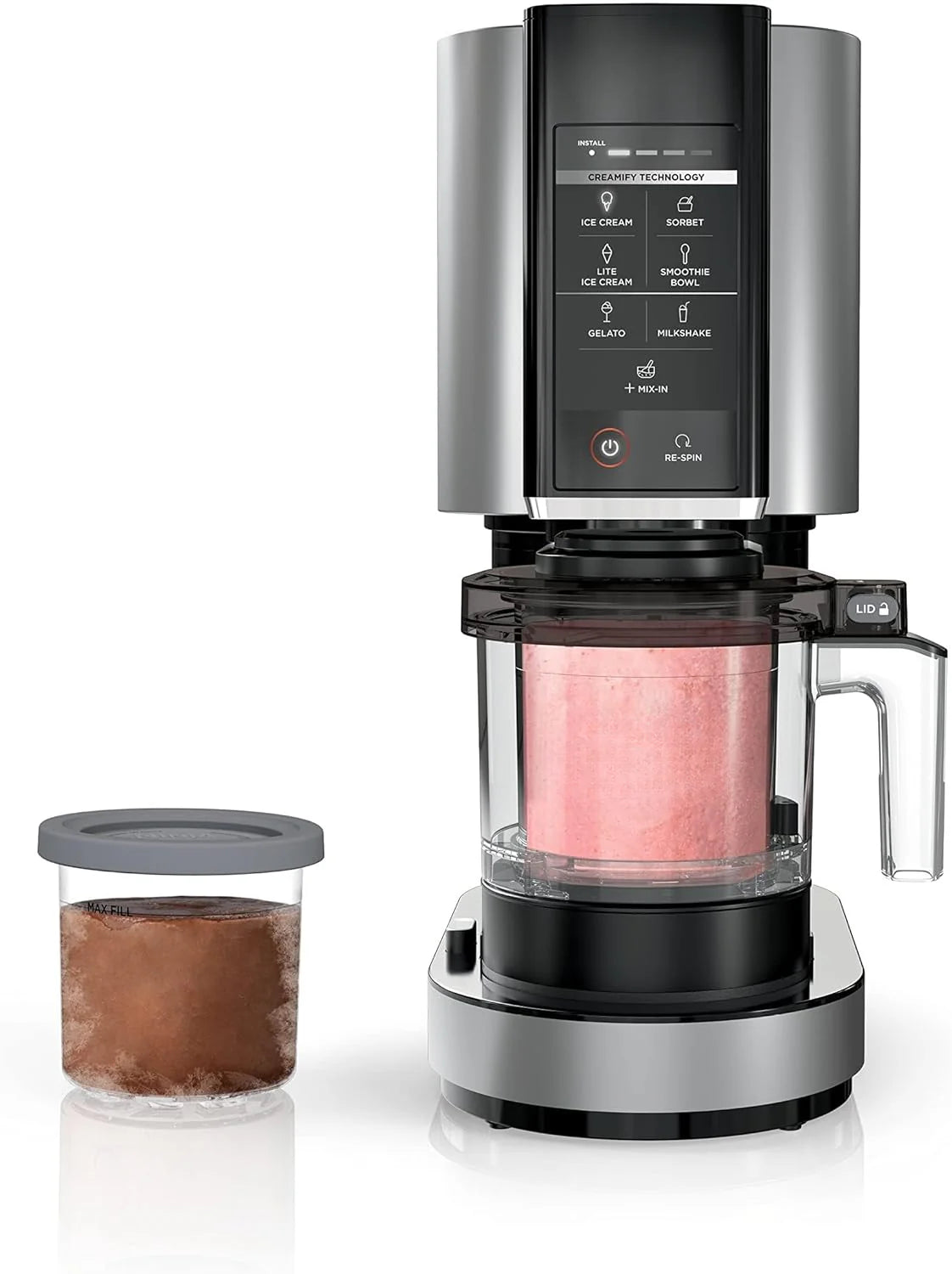 2026 Creami Ice Cream Maker for Gelato Mix Ins Milkshakes Sorbet Smoothie Bowls More 7 One Touch Programs with 2 Pint Containers Lids
