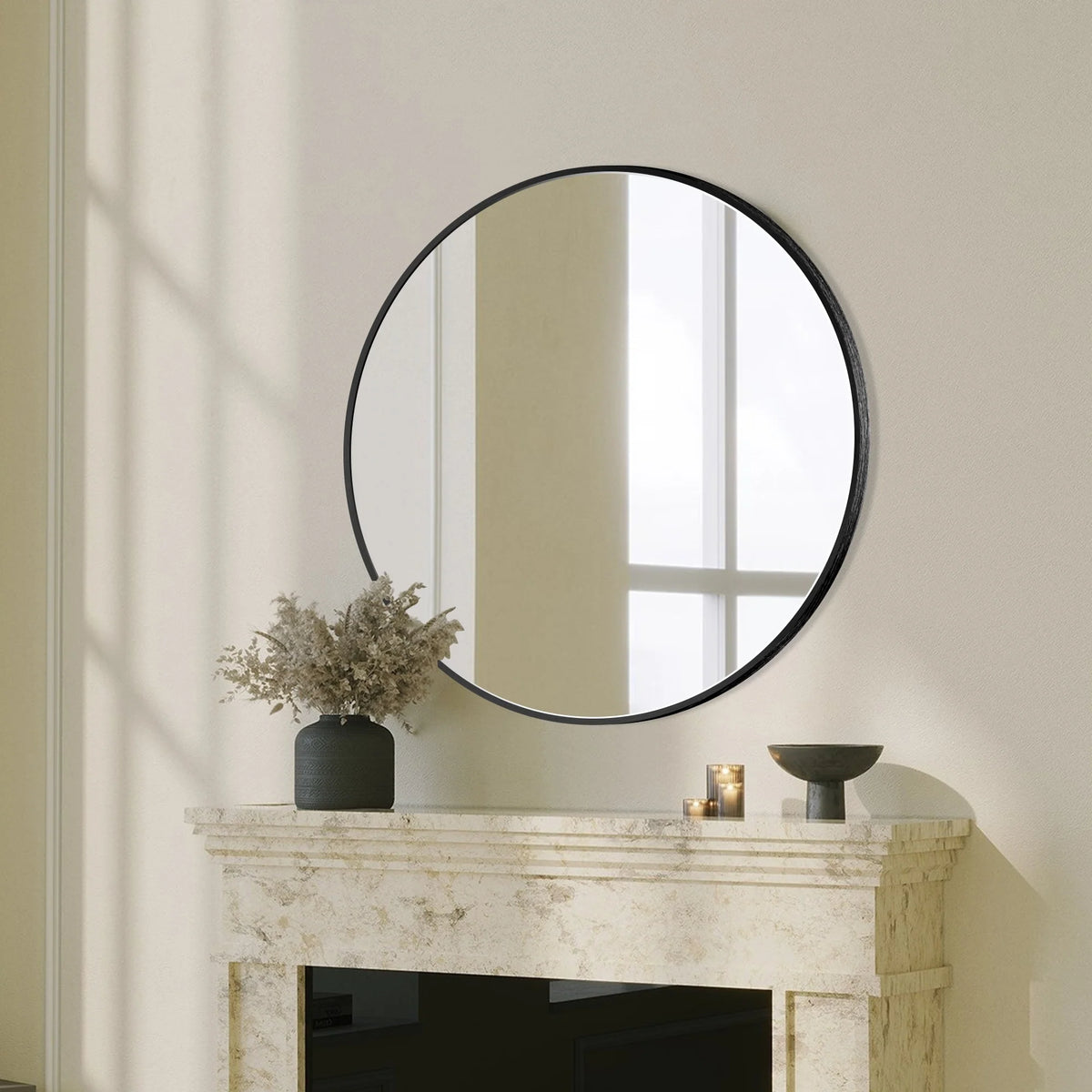 2026 Modern Round Bathroom Vanity Mirror, Wall Mounted Circular Mirror for Bathroom, Bedroom and Home Decor