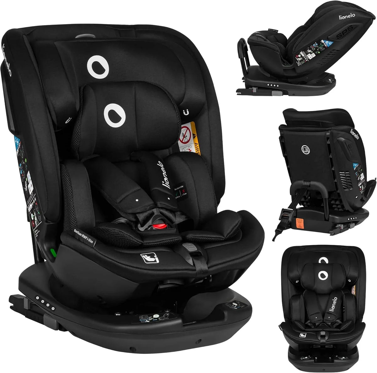 2026 LIONELO Bastiaan RWF i – Size Silla de Coche para Bebé Giratoria 360° 0 – 36kg, Instalaciión Delantera y Trasera (18kg), ISOFIX TopTether, Reposacabezas y Respaldo Ajustables Protección Lateral