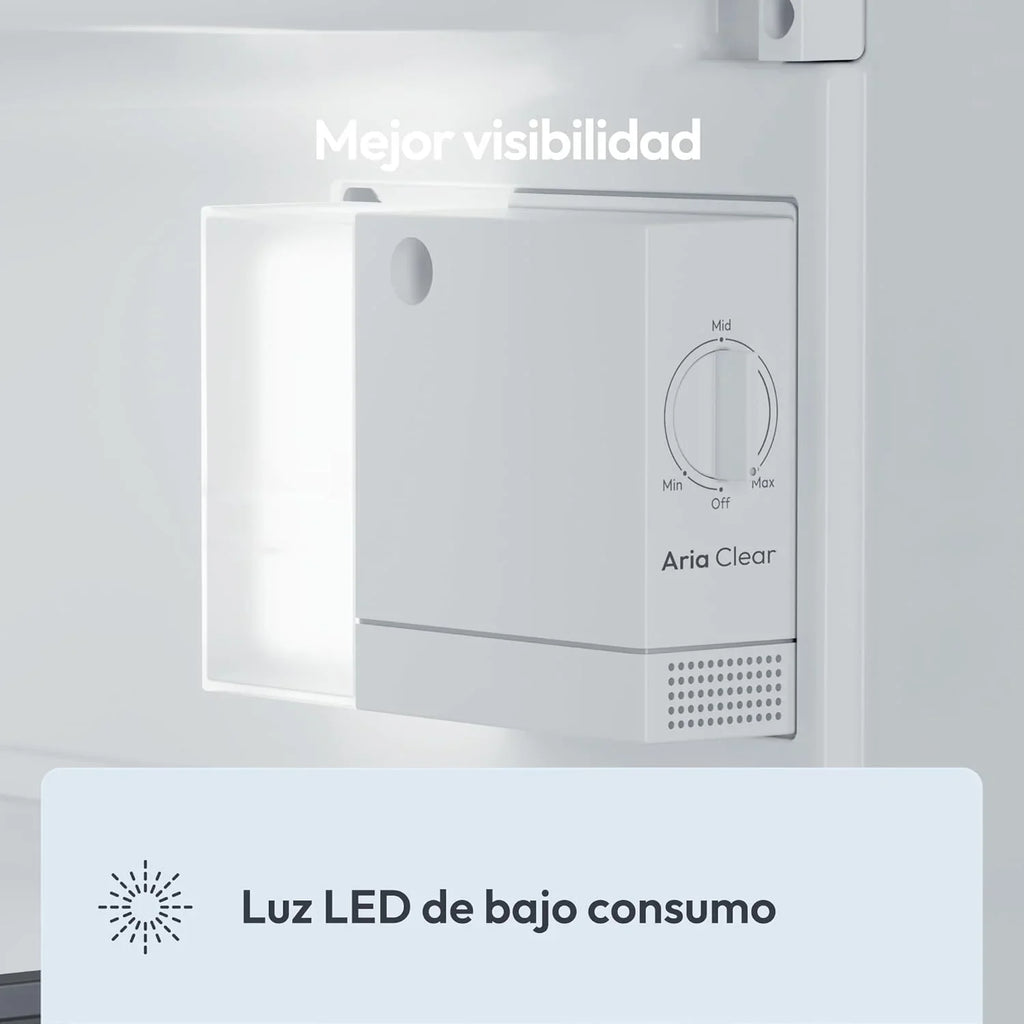 2026 Candy CNOQ2S58EX, Frigorífico Mini con Congelador, Ancho x Alto 54,5 x 85cm, 129L, 2 Estantes, 3 Balconeras, 1 Cajón, Control Mecánico de la temperatura, Iluminación LED, Altura Ajustable, 37DB, Inox