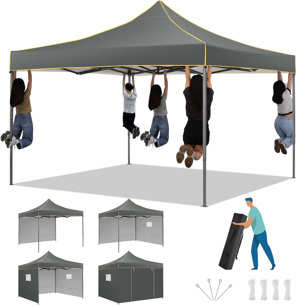 2026 SANOPY 10'x10' Pop up Canopy Tent Anti-UV Waterproof Outdoor Gazebo Instant Party Wedding Backyard Canopy Tent Shade Shelter for Backyard, Patio, Parties,Khaki