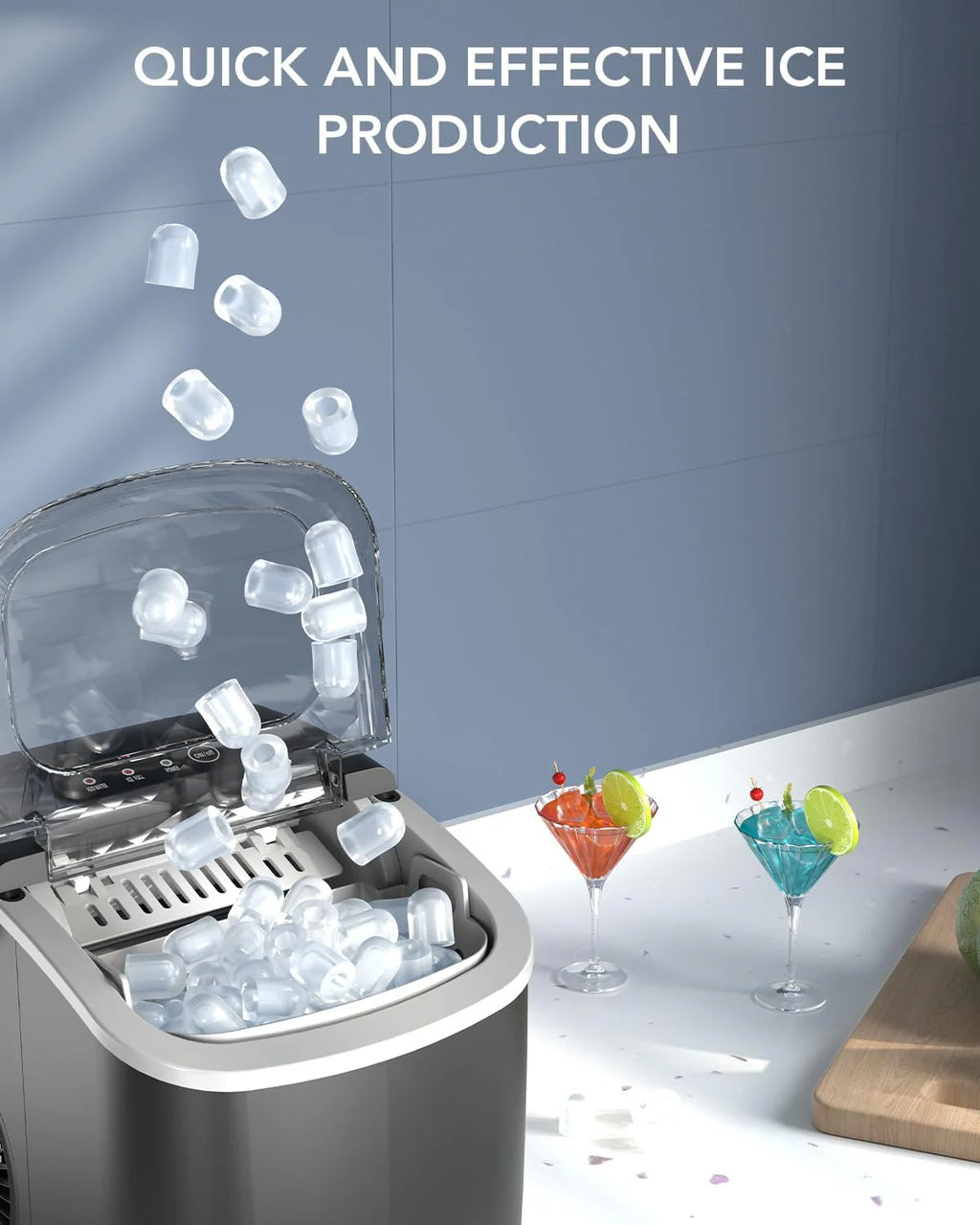 2026 Ice Maker Countertop, Efficient Easy Carry Ice Machine, Self-cleaning Ice Maker with Ice Scoop & Basket, 9PCS/ 8MINS 26.6LBS Per Day for…