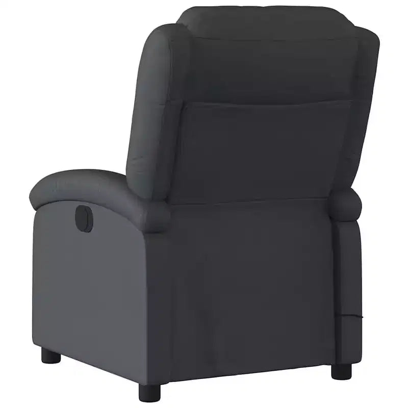 2026 Sillón reclinable de masaje – Vibración de 6 puntos, cuero auténtico, ajustable, negro