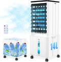 Aire acondicionado portátil 2026 sin manguera de escape, 14L 60W, con temporizador de 12 horas, 3 modos, 40dB, oscilación de 120°, depósito de agua extraíble, mando a distancia, silencioso, ideal para apartamentos y habitaciones.