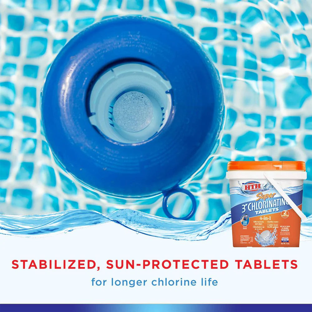 2026 HTH 42034 Super 3′′ Chlorinating Tablets for Swimming Pools, 25 lbs