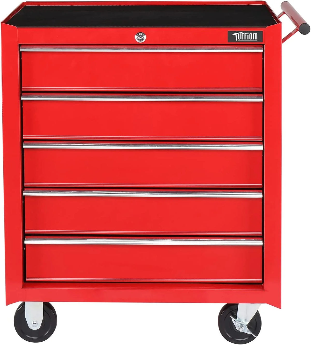 2026 TUFFIOM 5-Drawer Rolling Tool Chest with Lock & Key, Tool Storage Organizer Box Cabinet with Wheels