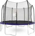 2026 A 12-foot-diameter circular trampoline with protective railings, equipped with spring pads