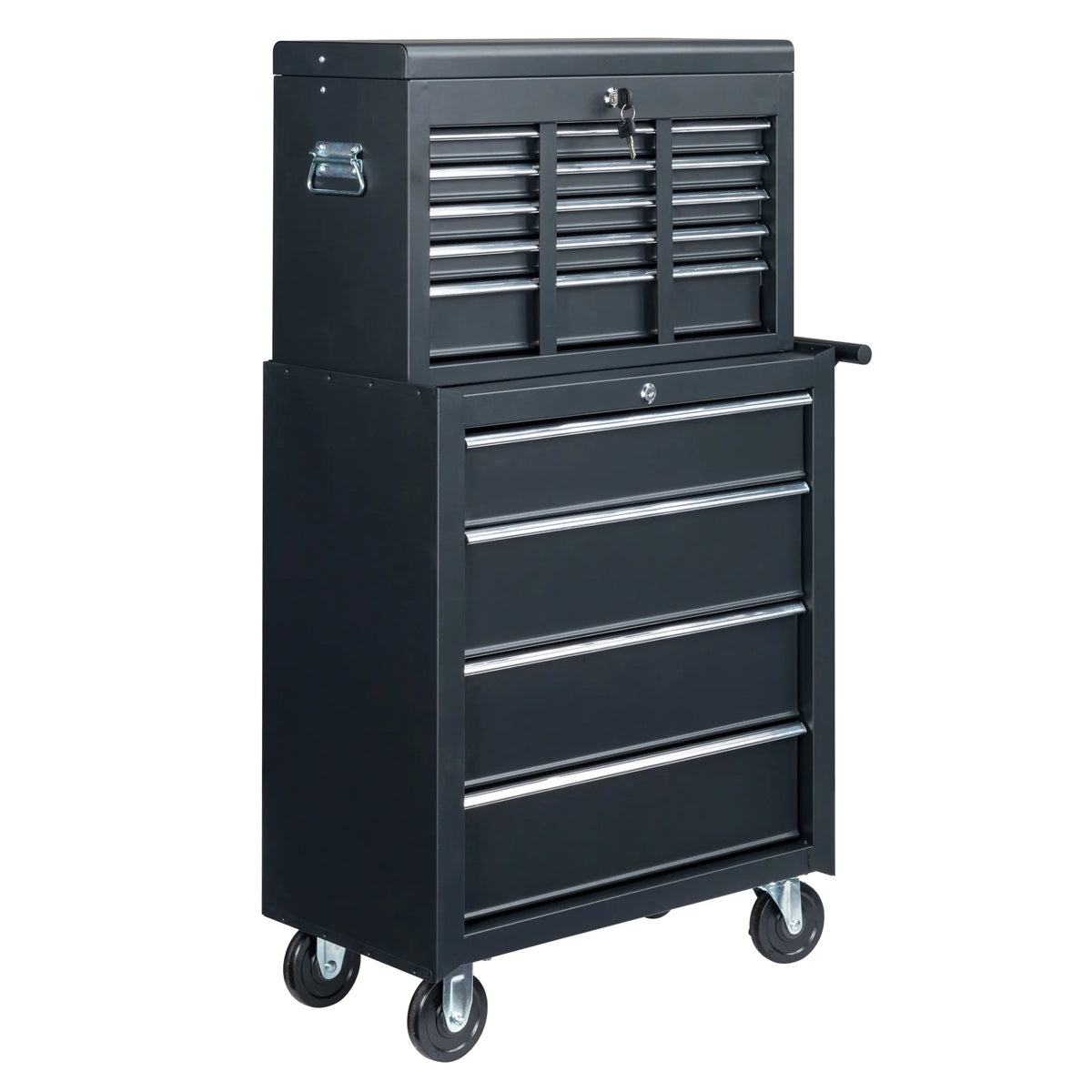 2026 IVV Tool Storage Box Chest with 5 Drawers Steel Repair Tool Box with Lock and Key, Black