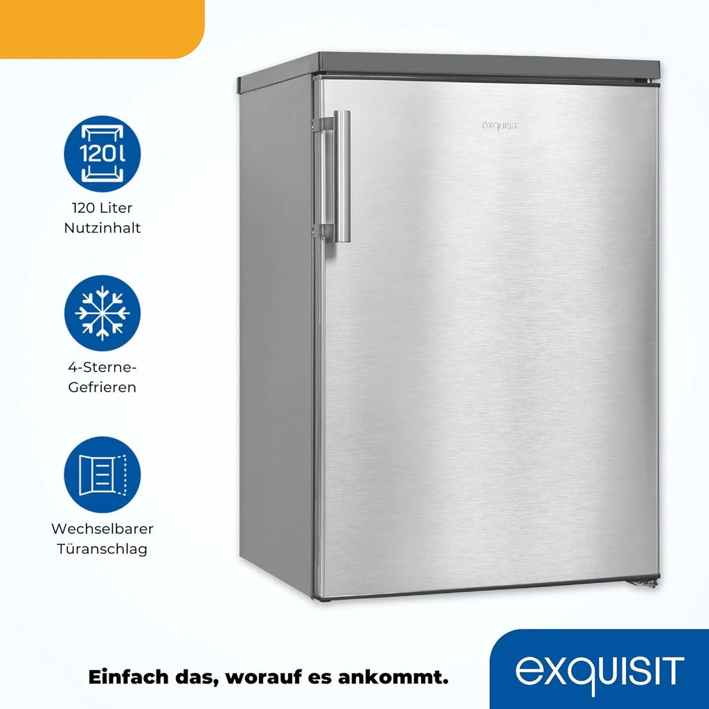Refrigerador Exquisit 2026 con compartimento congelador, 120 litros, congelador de 4 estrellas, refrigerador independiente, KS516 – 4 – H – 010D Blanco