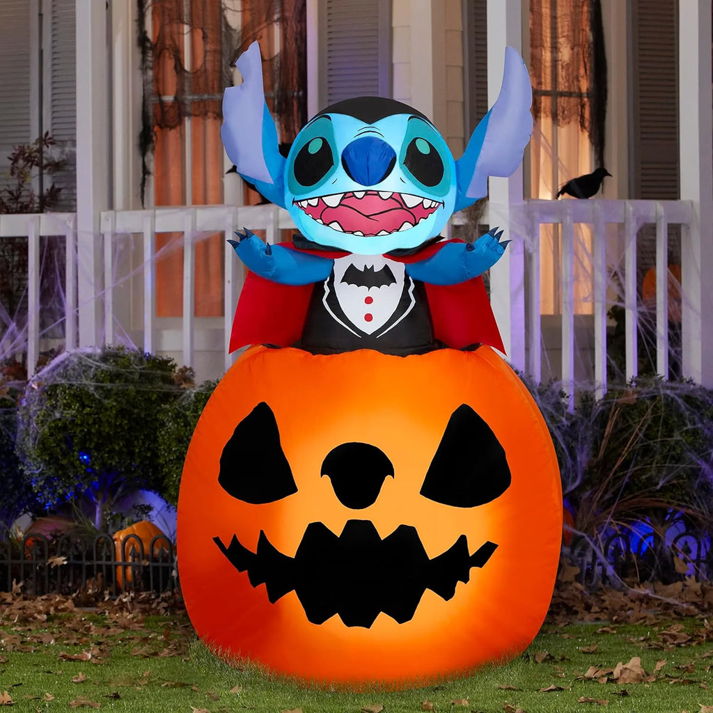 2026 5" Air Blown Animated Rise Vampire Stitch Pumpkin Yard Decor