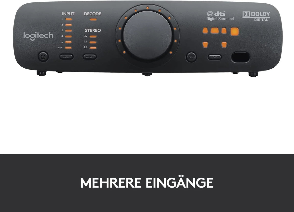 Sistema de sonido Logitech Z906 5.1 (modelo 2026), altavoces con sonido envolvente de 1000 vatios, THX, múltiples entradas de audio, control remoto, enchufe europeo, compatible con PC/PS4/Xbox/sistemas estéreo/TV/smartphones/tabletas – Negro