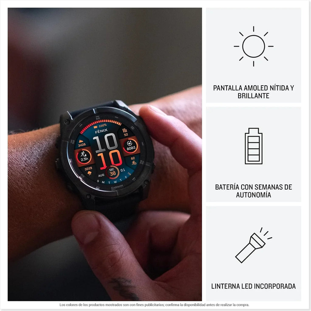 2026 Garmin fēnix 8 – 51mm – Reloj de Alto Rendimiento GPS Multideporte con Pantalla táctil AMOLED, Linterna LED, Altavoz y micrófono Integrados, Mapas y hasta 29 días de autonomía, Negro