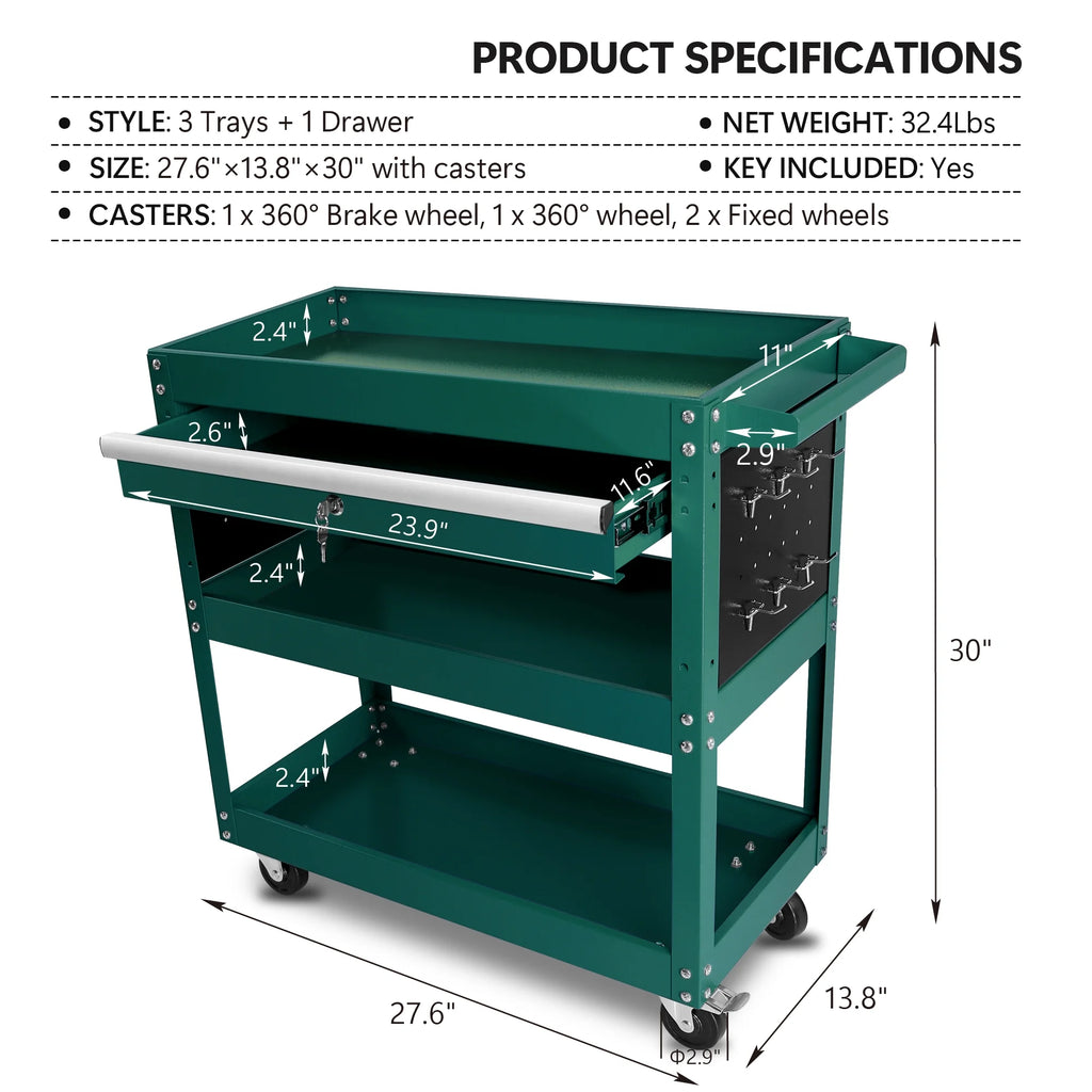 2026 DUOSONG 5-Drawer Rolling Tool Chest, High Capacity Tool Storage Cabinet W/Lockable Wheels, Adjustable Shelf & Anti-Slip Liner, Detachable Tool Box Organizer, Rolling Tool Cabinet Blue Steel Tools &