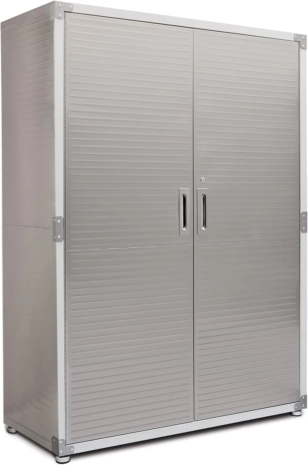 2026 Seville Classics UHD16238 Mega armario, 121,9 x 60,9 x 182,9 cm, soporte de metal con revestimiento en polvo, gris