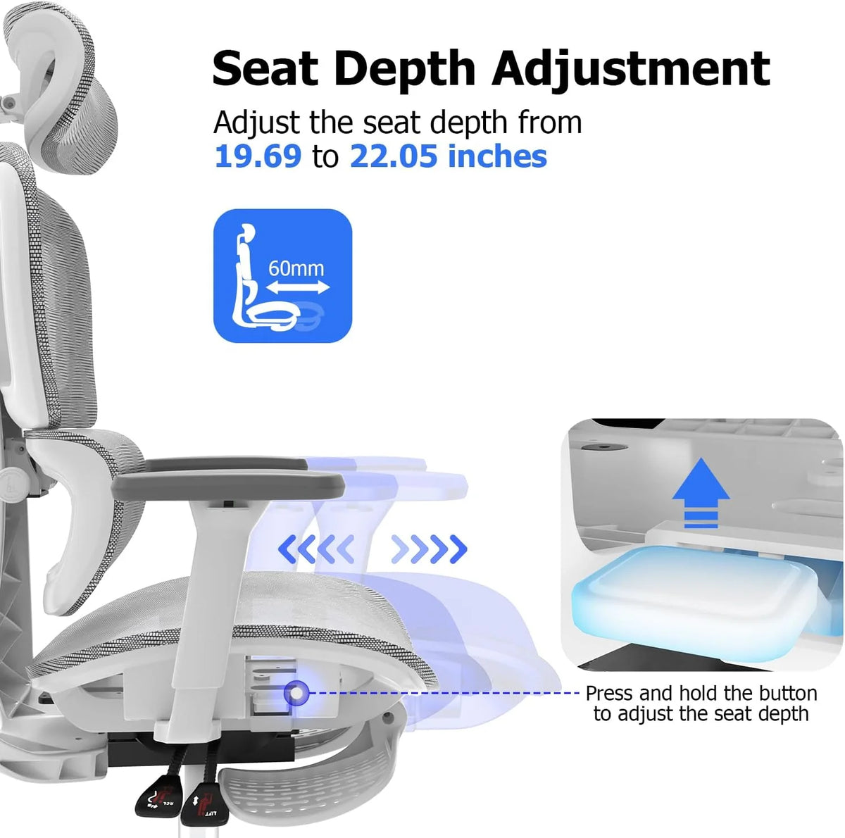 2026 3D Ergonomic Office Chair - High Back Mesh Desk Chair with 3D Adjustable Armrests, Wheels, for Home and Office
