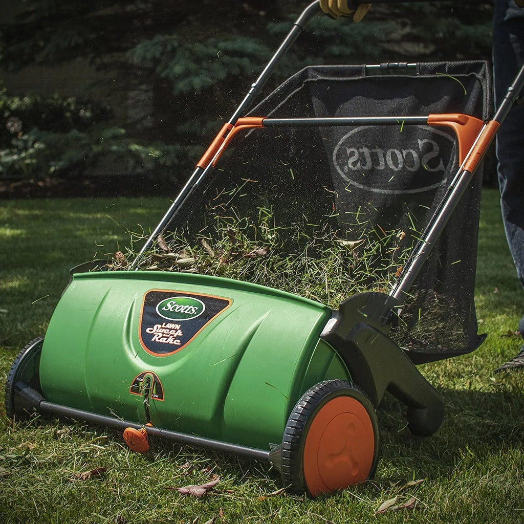 2026 Scotts LSW70026S Push Lawn Sweeper, 26-Inch Sweeping Width, 3.6 Bushel Collection Bag