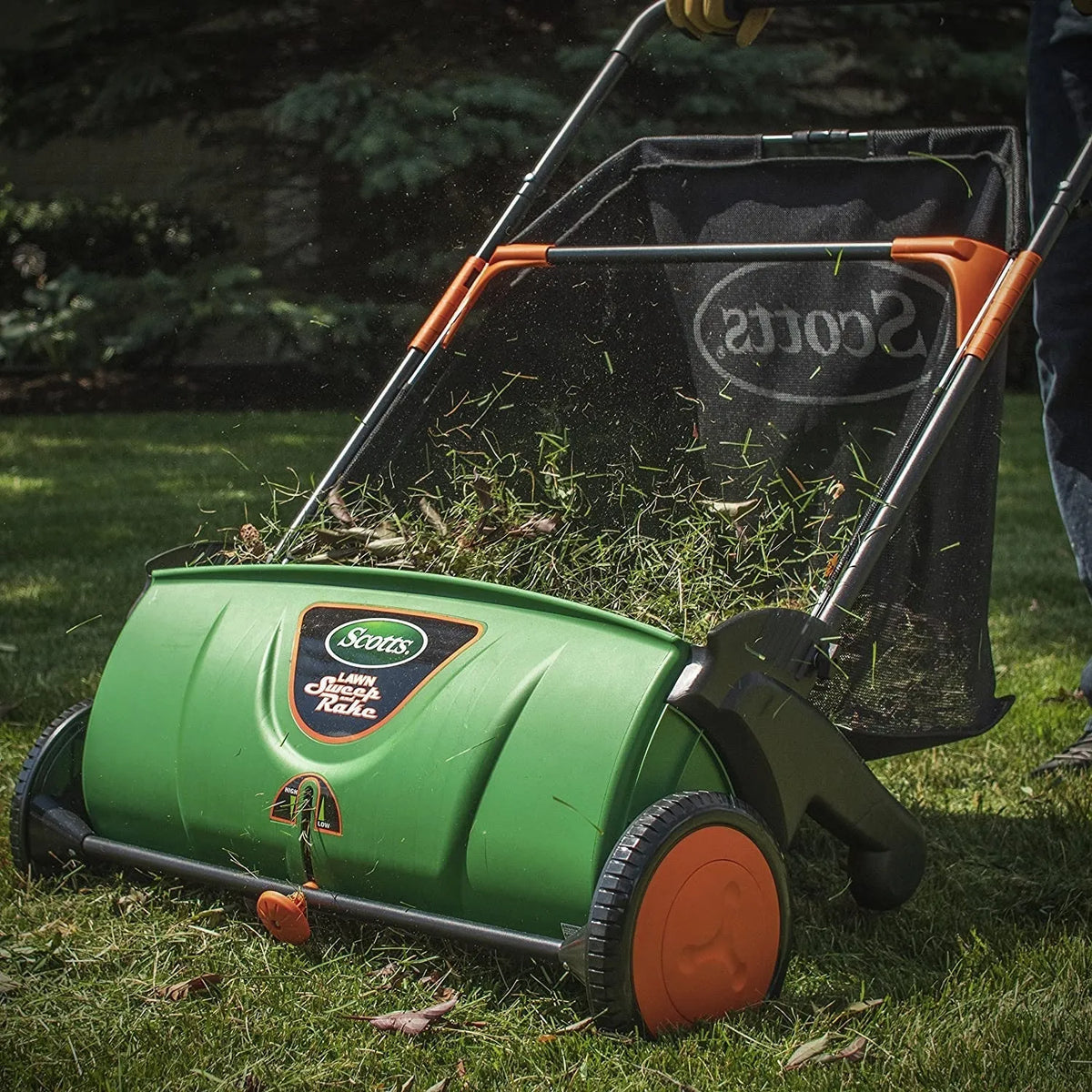 2026 Scotts LSW70026S Push Lawn Sweeper, 26-Inch Sweeping Width, 3.6 Bushel Collection Bag