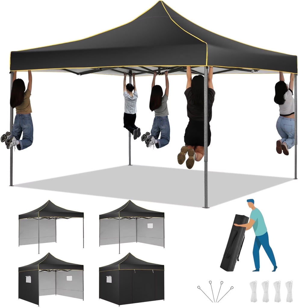 2026 SANOPY 10'x10' Pop up Canopy Tent Anti-UV Waterproof Outdoor Gazebo Instant Party Wedding Backyard Canopy Tent Shade Shelter for Backyard, Patio, Parties,Khaki