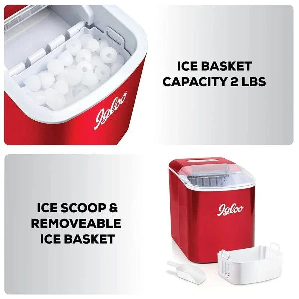 2026 Igloo ICEB26RR Automatic Portable Electric Countertop Ice Maker Machine