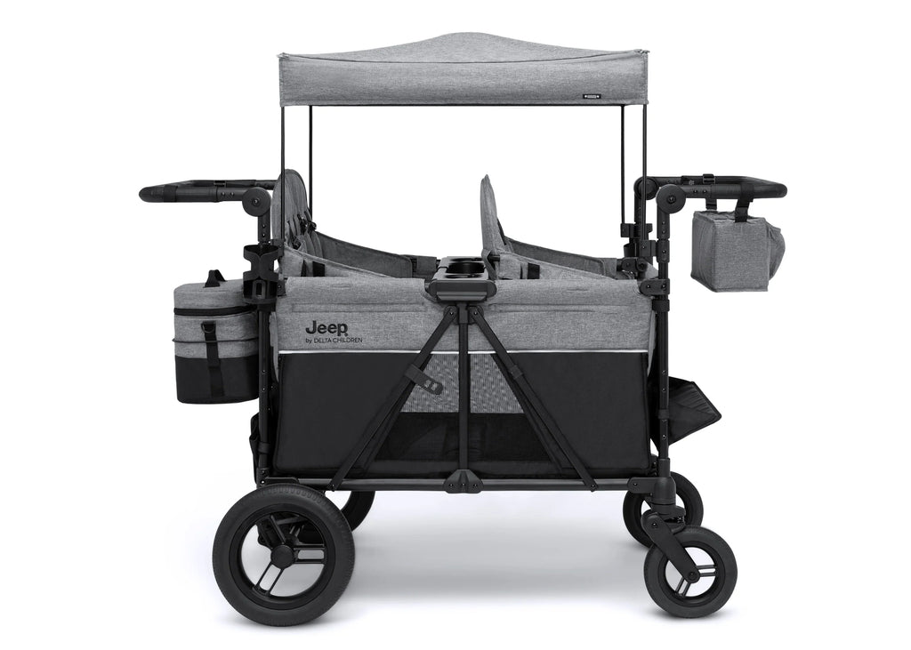 Carrito-Paseador Jeep Wrangler Deluxe para 4 Niños – Capota Desmontable, Bolsa Térmica, Asientos Modulares, Almacenamiento XXL, Ruedas Antipinchazos, Manillares Ajustables 2026