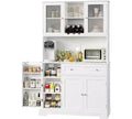 2026 Armario despensa de cocina de 180,3 cm de altura – Mueble auxiliar para barra de café con cajones y encimera abierta.